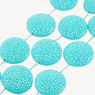 Fili di Resina Tondo Piatto 20mm Snake Skin 16pz Celeste