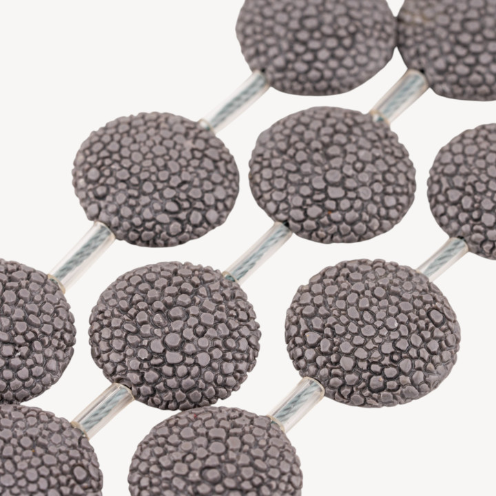 Fili di Resina Tondo Piatto 20mm Snake Skin 16pz Grigio Caldo