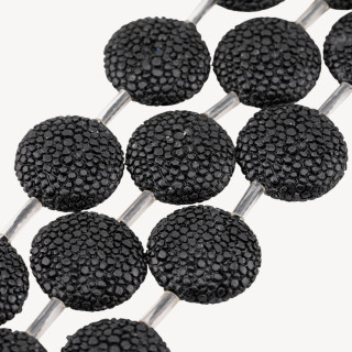 Fili di Resina Tondo Piatto 20mm Snake Skin 16pz Nero