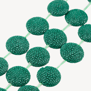 Fili di Resina Tondo Piatto 20mm Snake Skin 16pz Verde