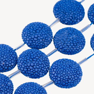 Fili di Resina Tondo Piatto 25mm Snake Skin 12pz Blu