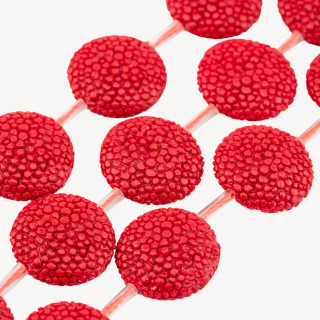 Fili di Resina Tondo Piatto 25mm Snake Skin 12pz Rosso