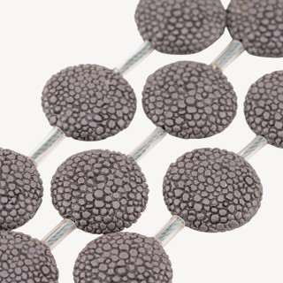 Fili di Resina Tondo Piatto 30mm Snake Skin 10pz Grigio Caldo