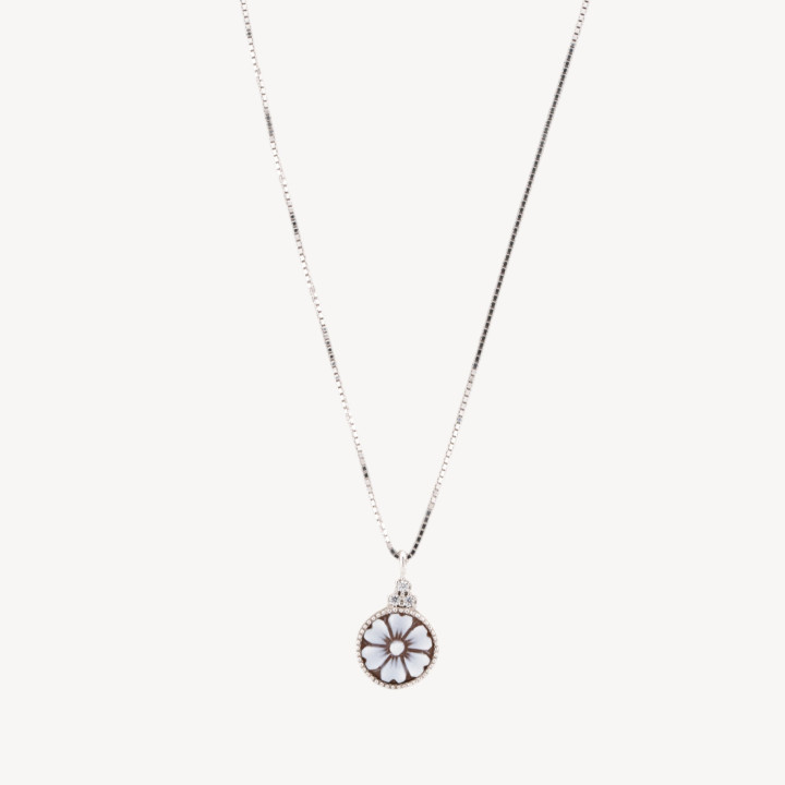 Collana Con Pendente In Argento 925 Con Cammeo Italiano Artigianale 9mm