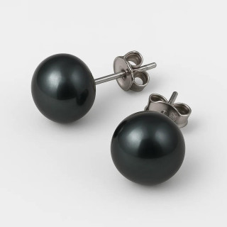 Orecchini Di Argento 925 E Perle Di Fiume  9,0-9,5mm 6 Coppie Grigio Thaiti