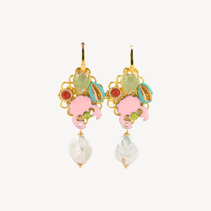 Orecchini Di Bronzo E Pietre E Cristalli MOD.19