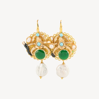 Orecchini Di Bronzo E Pietre E Cristalli MOD.23