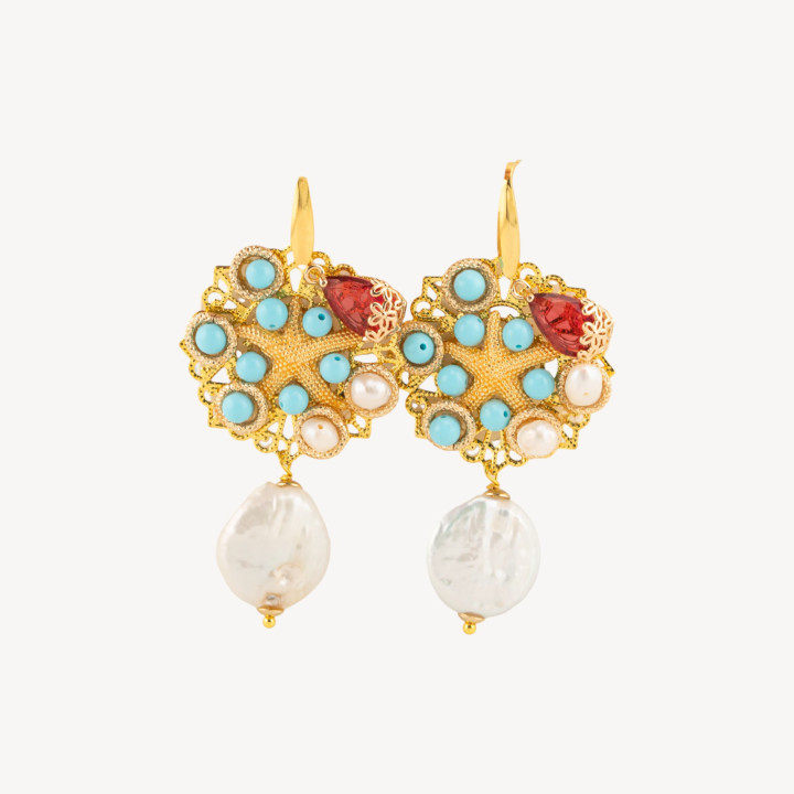 Orecchini Di Bronzo E Pietre E Cristalli MOD.27