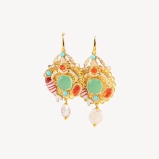 Orecchini Di Bronzo E Pietre E Cristalli MOD.28