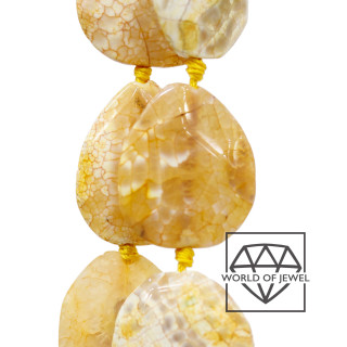 Αχάτης Φωτιά Πλάκα Faceted 35x38mm Κίτρινο