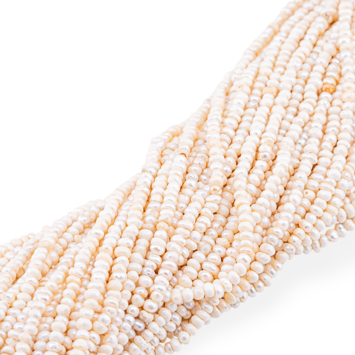 Perle Di Fiume Microperle Economiche 4-4,5mm Bianco Opaco