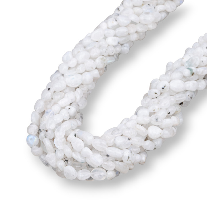 Pietra Di Luna Bianca Sasso Burattato 6x8mm