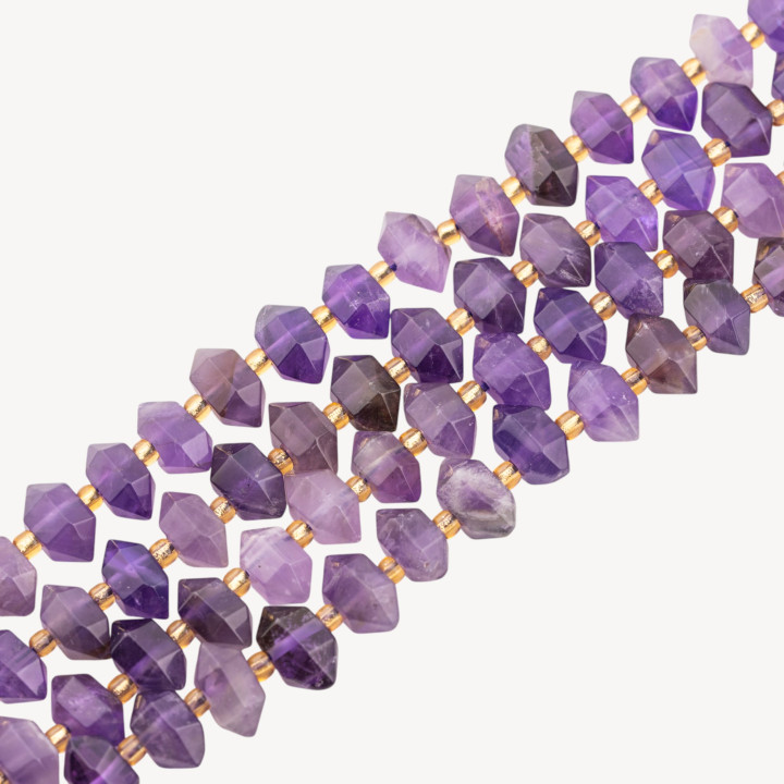 Ametista Freeform Nugget Sfaccettato 11x7mm