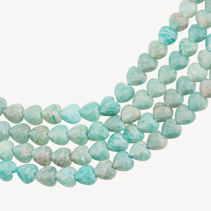 Amazonite Cuore Piatto Sfaccettato Taglio Rigido 8mm