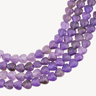 Ametista Cuore Piatto Sfaccettato Taglio Rigido 8mm