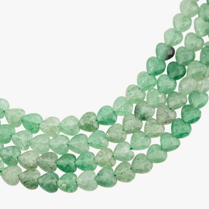 Avventurina Verde Cuore Piatto Sfaccettato Taglio Rigido 8mm