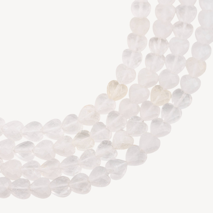 Cristallo Di Rocca Cuore Piatto Sfaccettato Taglio Rigido 8mm