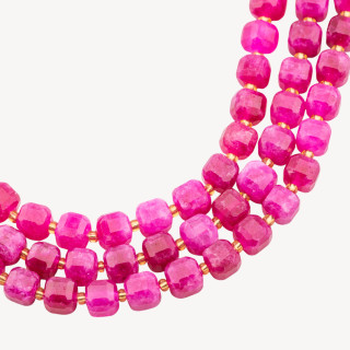 Giada Taglio Rigido Cubo Sfaccettato 10mm Rosso Ruby