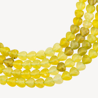 Giada Canadese Cuore Piatto Sfaccettato Taglio Rigido 8mm