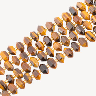 Occhio Di Tigre Freeform Nugget Sfaccettato 11x7mm