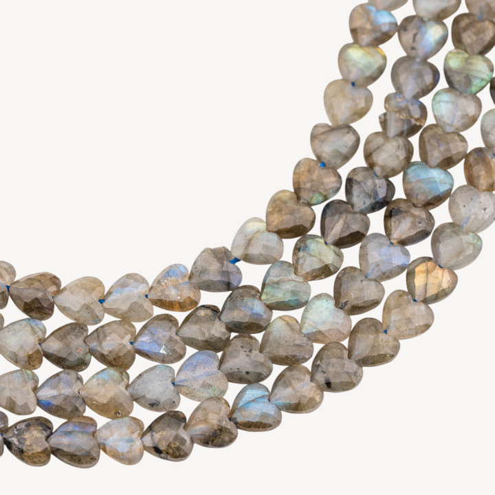Labradorite Cuore Piatto Sfaccettato Taglio Rigido 8mm