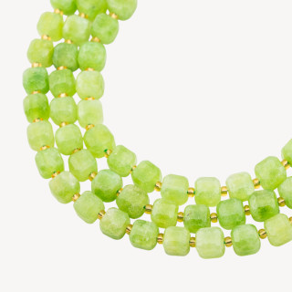 Giada Taglio Rigido Cubo Sfaccettato 10mm Verde Peridot