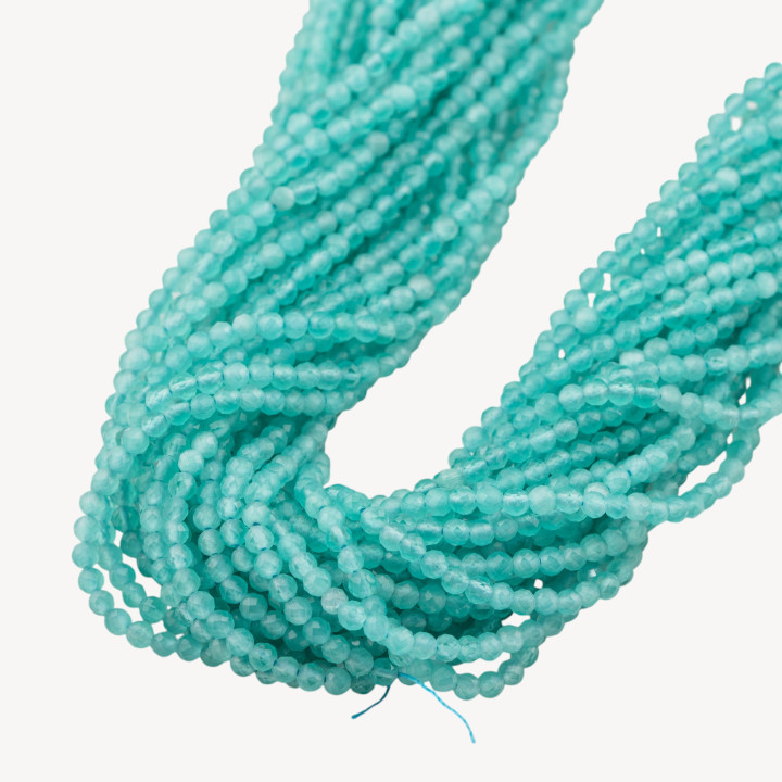 Occhio Di Gatto Perline Sfaccettate 3mm Verde Acqua