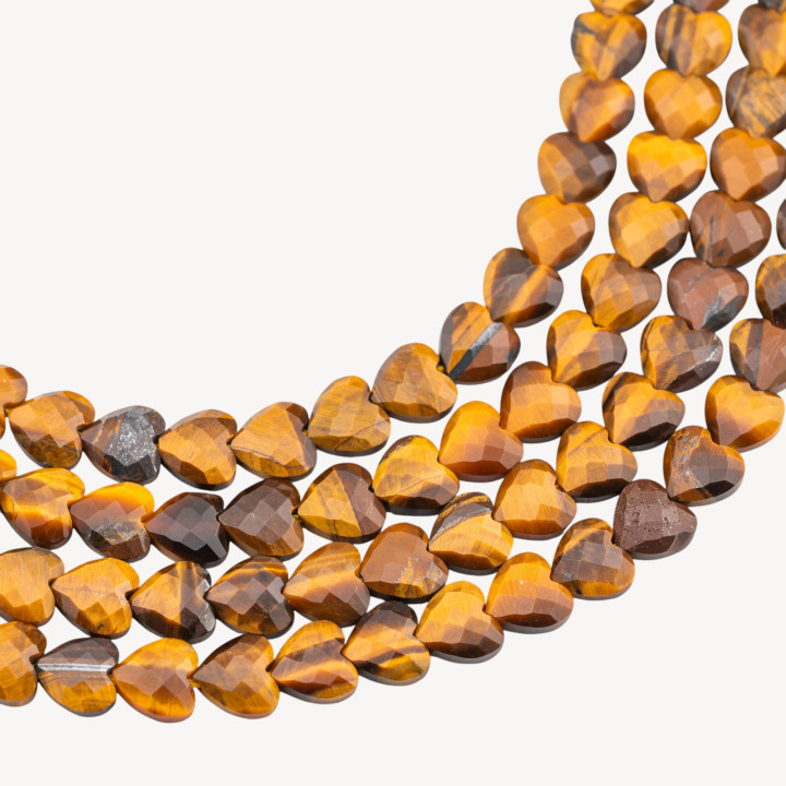 Occhio Di Tigre Giallo Cuore Piatto Sfaccettato Taglio Rigido 8mm