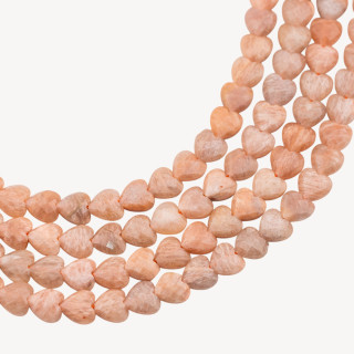 Pietra Del Sole Rosa Cuore Piatto Sfaccettato Taglio Rigido 8mm