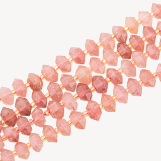 Quarzo Fragola Freeform Nugget Sfaccettato 11x7mm