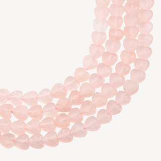 Quarzo Rosa Cuore Piatto Sfaccettato Taglio Rigido 8mm