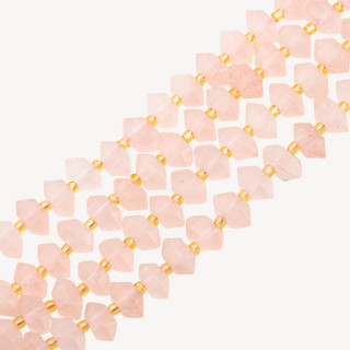 Quarzo Rosa Freeform Nugget Sfaccettato 11x7mm