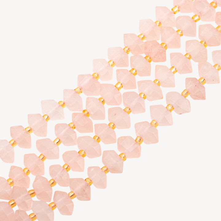 Quarzo Rosa Freeform Nugget Sfaccettato 11x7mm