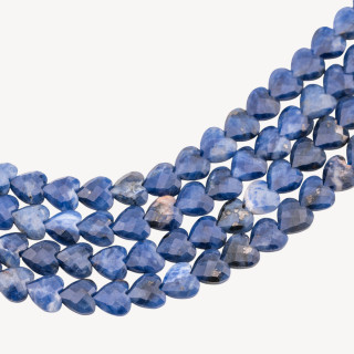 Sodalite Cuore Piatto Sfaccettato Taglio Rigido 8mm