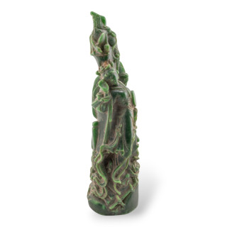 Soprammobile Statua Di Giada Giadeite Verde 21cm