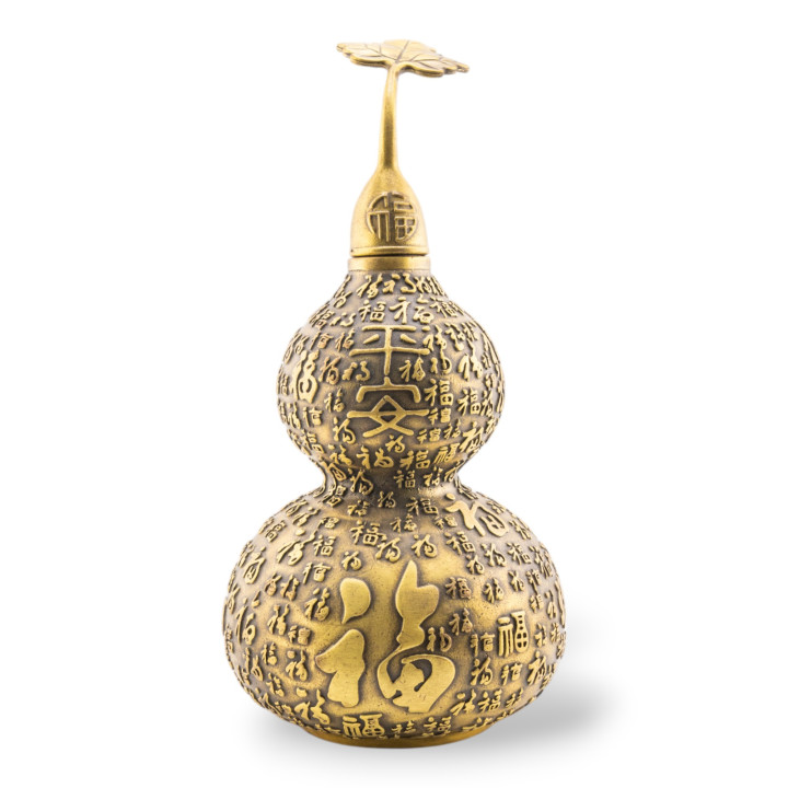 Soprammobile Statua Di Ottone Zucca Decorata 18x24cm