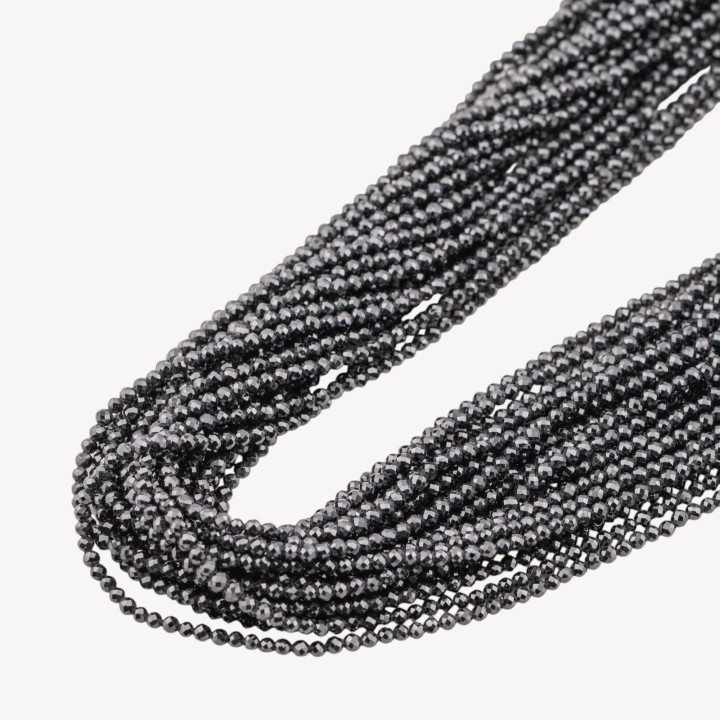 Zirconi Perline Sfaccettate 2mm Nero Jet