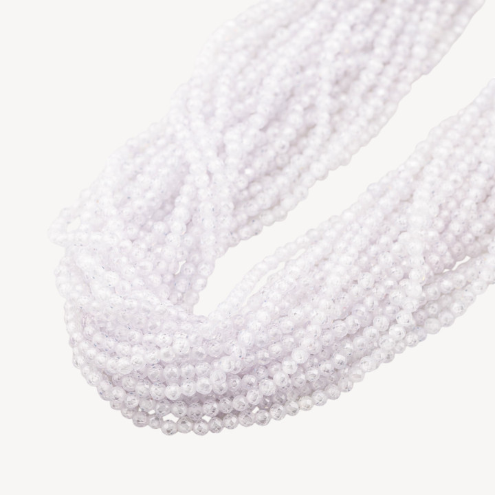 Zirconi Perline Sfaccettate 3mm Bianco