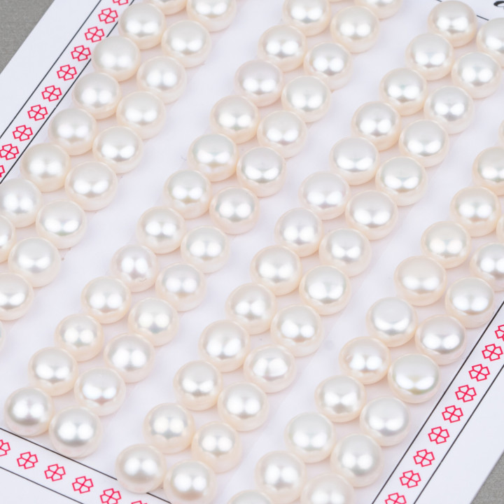 Perle di Fiume Bottoni Cabochon 1 Foro 5,5-6,0mm 60 Paia Bianco