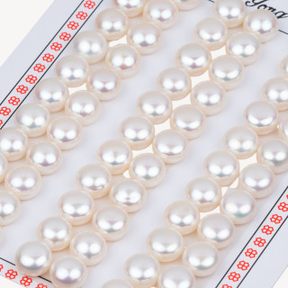 Perle di Fiume Bottoni Cabochon 1 Foro 8,0-8,5mm 30 Paia Bianco