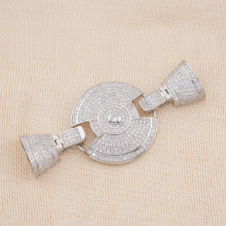 Chiusura Di Argento 925 Con Zirconi Micropave Multifilo 6x60mm 1pz Rodiato