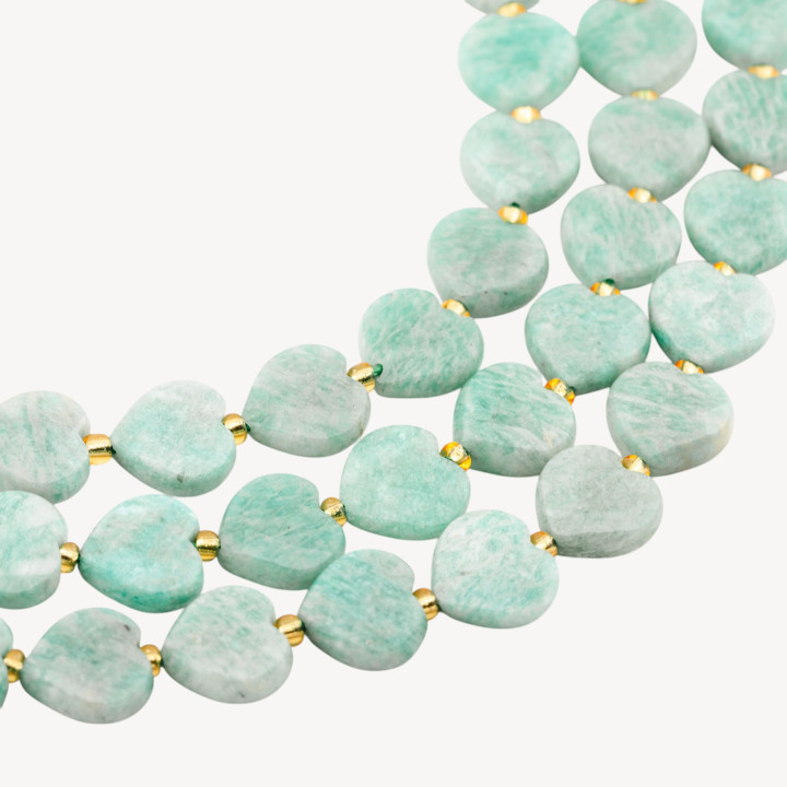 Amazonite Cuore Piatto Sfaccettato 12mm