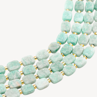 Amazonite Rettangolo Piatto Sfaccettato 8x10mm