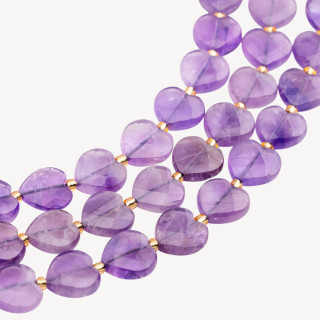 Ametista Cuore Piatto Sfaccettato 12mm