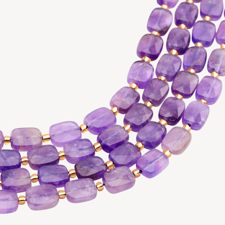 Ametista Rettangolo Piatto Sfaccettato 8x10mm