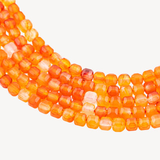 Corniola Taglio Rigido Cubo Sfaccettato 6mm