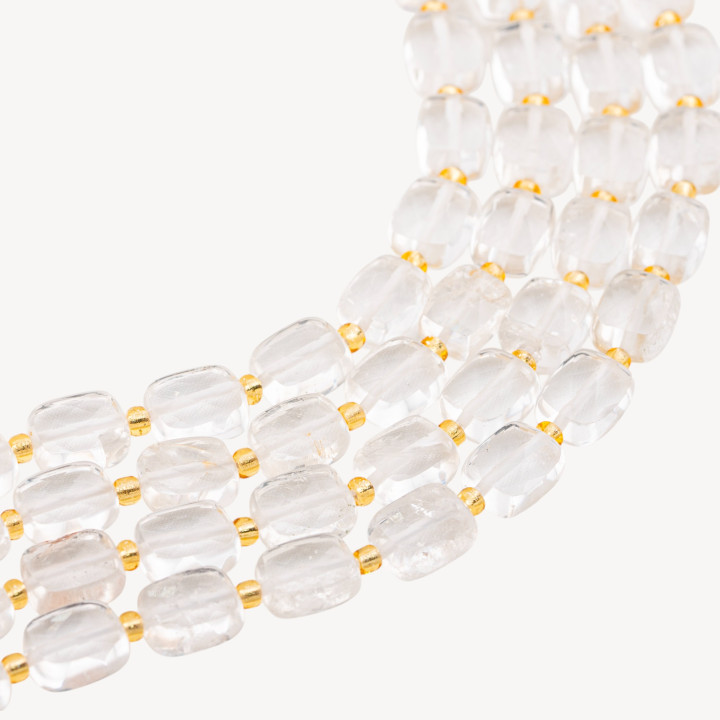 Cristallo Di Rocca Rettangolo Piatto Sfaccettato 8x10mm