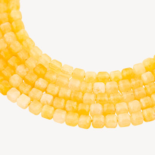 Giada Taglio Rigido Cubo Sfaccettato 6mm Giallo