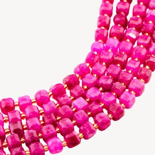 Giada Taglio Rigido Cubo Sfaccettato 8mm Rosso Ruby