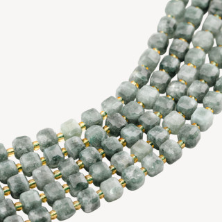 Giada Taglio Rigido Cubo Sfaccettato 8mm Verde Scuro